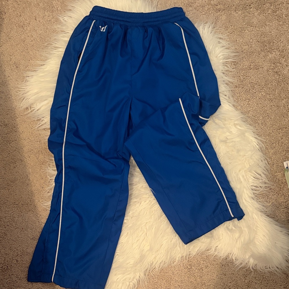 Warrior Blue Kids Rink Pants with White Piping